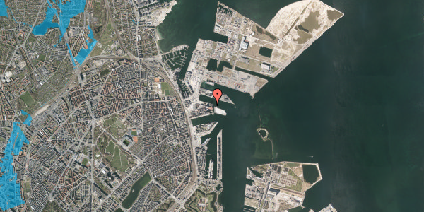 Oversvømmelsesrisiko fra vandløb på Murmanskgade 11, 1. 1, 2150 Nordhavn