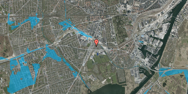 Oversvømmelsesrisiko fra vandløb på Poppelstykket 8, 3. 358, 2450 København SV