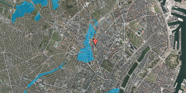 Oversvømmelsesrisiko fra vandløb på Esromgade 13, 4. , 2200 København N