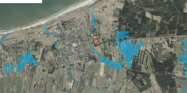 Oversvømmelsesrisiko fra vandløb på Falkevej 16, 9881 Bindslev