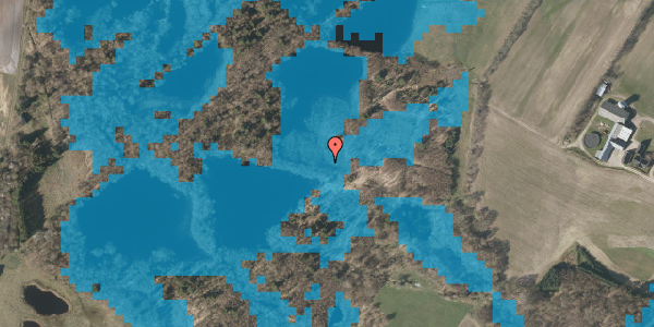 Oversvømmelsesrisiko fra vandløb på Silkeborgvej 19G, 8766 Nørre Snede