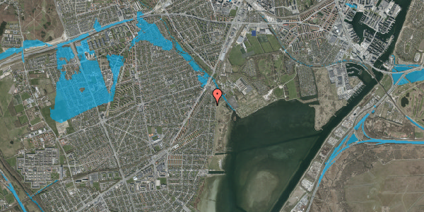 Oversvømmelsesrisiko fra vandløb på Strandbovej 25, 2650 Hvidovre