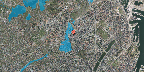 Oversvømmelsesrisiko fra vandløb på Heimdalsgade 7, 1. , 2200 København N