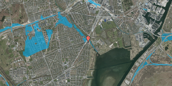 Oversvømmelsesrisiko fra vandløb på Gammel Køge Landevej 233A, st. 3, 2650 Hvidovre
