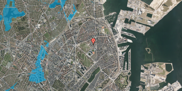 Oversvømmelsesrisiko fra vandløb på Serridslevvej 14, 4. 1, 2100 København Ø