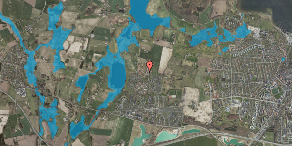 Oversvømmelsesrisiko fra vandløb på Rævehøjen 1, 4000 Roskilde
