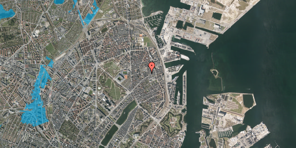 Oversvømmelsesrisiko fra vandløb på Marstalsgade 6, 2100 København Ø