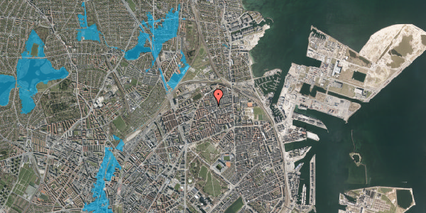 Oversvømmelsesrisiko fra vandløb på Landskronagade 35, st. , 2100 København Ø