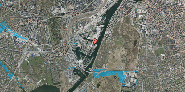 Oversvømmelsesrisiko fra vandløb på Dieselvej 10, 2450 København SV