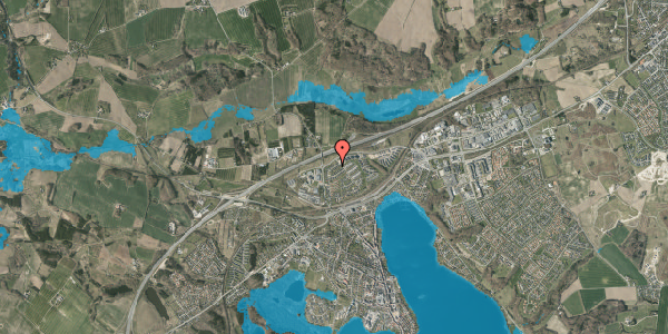 Oversvømmelsesrisiko fra vandløb på Augustas Vænge 8, 8660 Skanderborg