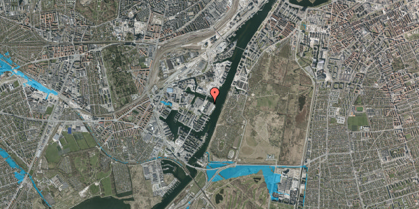 Oversvømmelsesrisiko fra vandløb på Cylindervej 19, 3. th, 2450 København SV