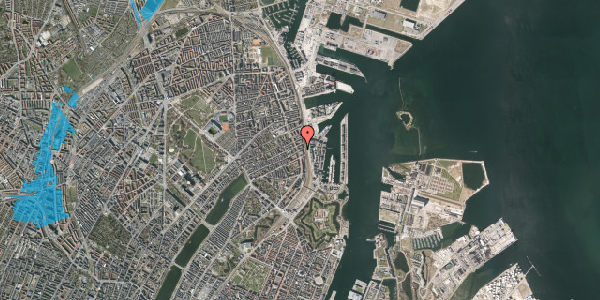 Oversvømmelsesrisiko fra vandløb på Willemoesgade 91, 2100 København Ø