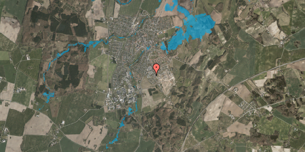 Oversvømmelsesrisiko fra vandløb på Eskerodvej 40A, 8543 Hornslet