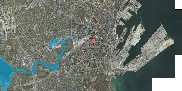 Oversvømmelsesrisiko fra vandløb på Sonnesgade 4, 8000 Aarhus C