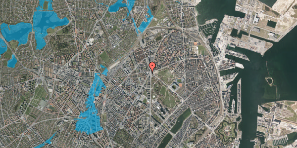 Oversvømmelsesrisiko fra vandløb på Jagtvej 169, 3. th, 2100 København Ø