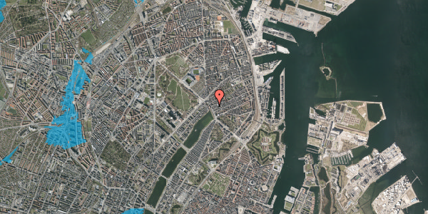 Oversvømmelsesrisiko fra vandløb på Slagelsegade 8, 5. 5, 2100 København Ø