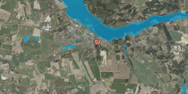 Oversvømmelsesrisiko fra vandløb på Rugvænget 15, 8643 Ans By