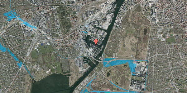 Oversvømmelsesrisiko fra vandløb på Thad Jones Vej 6, 2. tv, 2450 København SV