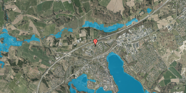 Oversvømmelsesrisiko fra vandløb på Augustas Vænge 18, 8660 Skanderborg