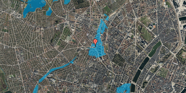 Oversvømmelsesrisiko fra vandløb på Hillerødgade 35, 1. , 2200 København N