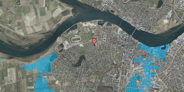 Oversvømmelsesrisiko fra vandløb på Bartholine Jørgensens Minde 72, 9000 Aalborg