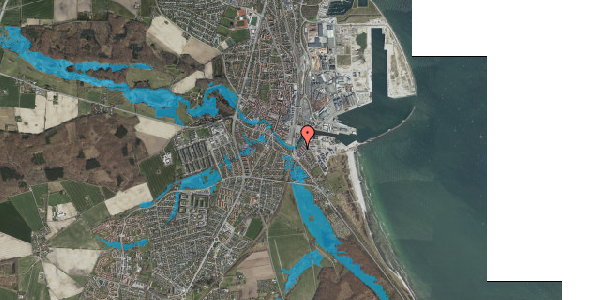 Oversvømmelsesrisiko fra vandløb på Åhavnen 72, 4600 Køge