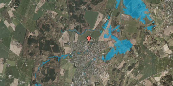 Oversvømmelsesrisiko fra vandløb på Banevej 8, 8543 Hornslet