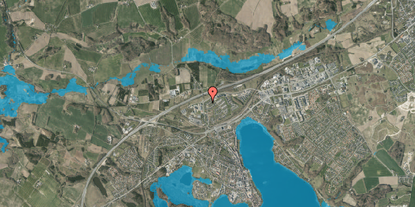 Oversvømmelsesrisiko fra vandløb på Augustas Vænge 14, 8660 Skanderborg