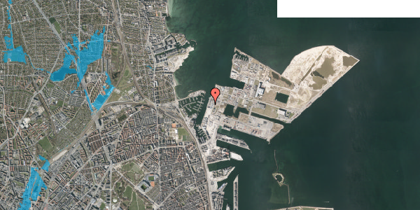 Oversvømmelsesrisiko fra vandløb på Sundkrogsgade 25, 2150 Nordhavn