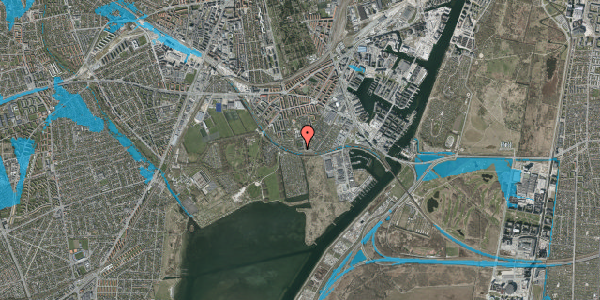 Oversvømmelsesrisiko fra vandløb på Thomas Koppels Allé 26C, 2450 København SV