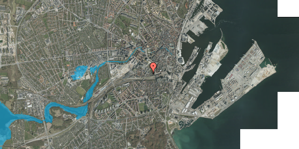 Oversvømmelsesrisiko fra vandløb på Banegårdsgade 12, 8000 Aarhus C