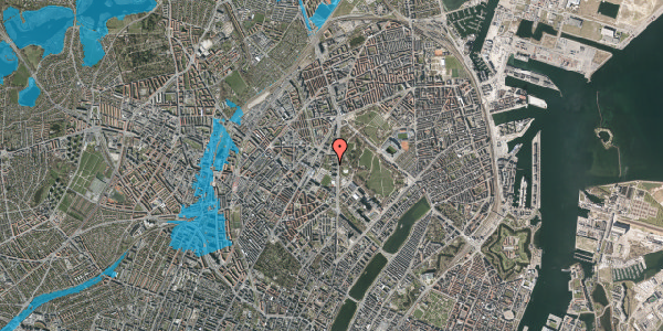Oversvømmelsesrisiko fra vandløb på Universitetsparken 5, 2100 København Ø