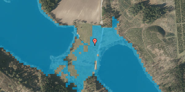 Oversvømmelsesrisiko fra vandløb på Kæmpesmøllevej 10D, 8654 Bryrup