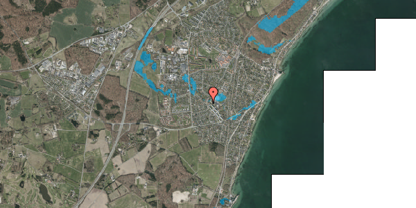 Oversvømmelsesrisiko fra vandløb på Kofod Anchers Vej 55C, 3060 Espergærde