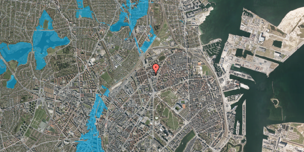Oversvømmelsesrisiko fra vandløb på Kristineberg 1, 1. tv, 2100 København Ø
