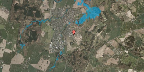 Oversvømmelsesrisiko fra vandløb på Eskerodvej 42A, 8543 Hornslet