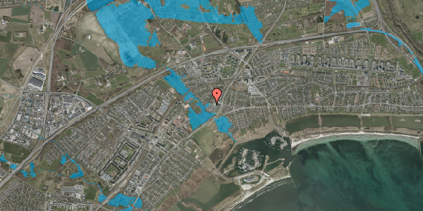 Oversvømmelsesrisiko fra vandløb på Strandhaven 74, 2665 Vallensbæk Strand