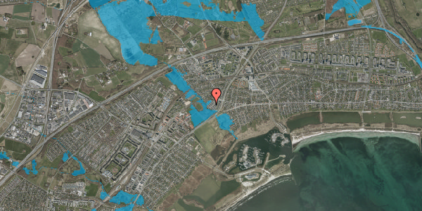 Oversvømmelsesrisiko fra vandløb på Strandhaven 128, 2665 Vallensbæk Strand