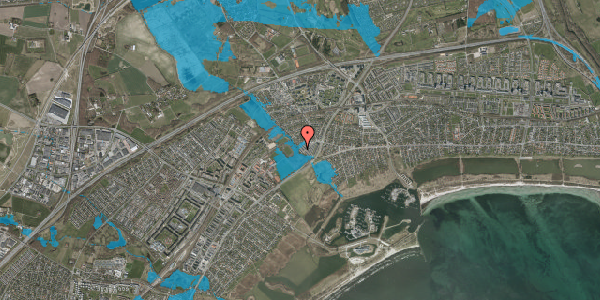 Oversvømmelsesrisiko fra vandløb på Strandhaven 222, 2665 Vallensbæk Strand