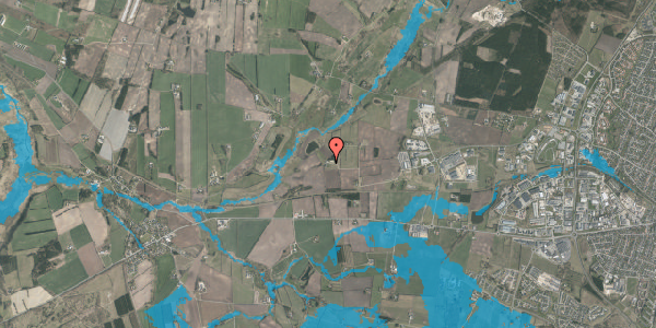 Oversvømmelsesrisiko fra vandløb på Guldbækvej 7, 8800 Viborg