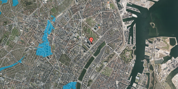 Oversvømmelsesrisiko fra vandløb på Inge Lehmanns Vej 5, 6. , 2100 København Ø