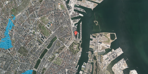 Oversvømmelsesrisiko fra vandløb på Dampfærgevej 3, 2100 København Ø