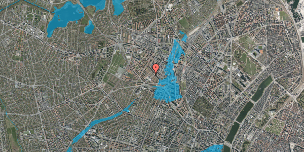 Oversvømmelsesrisiko fra vandløb på Vibevej 40, 1. , 2400 København NV
