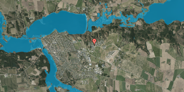 Oversvømmelsesrisiko fra vandløb på Rugaards Skovvej 57, 8680 Ry