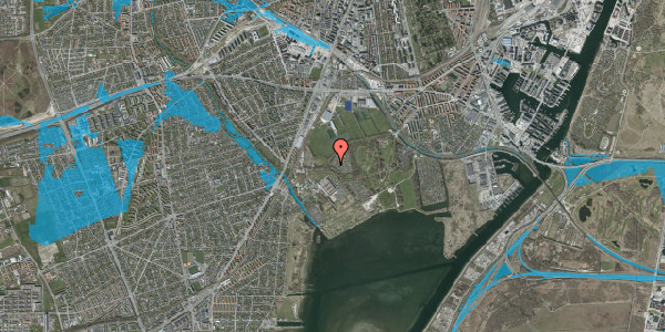 Oversvømmelsesrisiko fra vandløb på Hf. Sundbo 5E, 2450 København SV