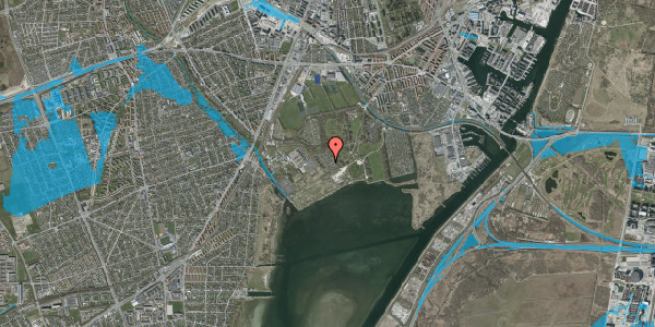 Oversvømmelsesrisiko fra vandløb på Hf. Bergmannshave 54, 2450 København SV