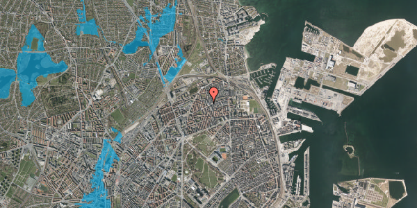 Oversvømmelsesrisiko fra vandløb på Drejøgade 36, 4. th, 2100 København Ø