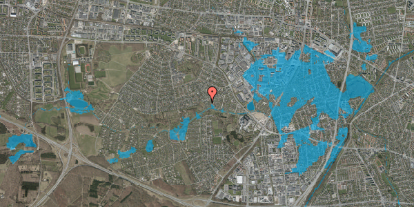 Oversvømmelsesrisiko fra vandløb på Valkyriensvej 15, 2740 Skovlunde