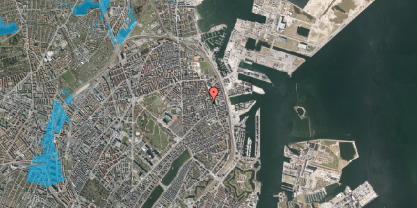 Oversvømmelsesrisiko fra vandløb på Vejlegade 6, st. , 2100 København Ø