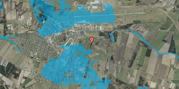 Oversvømmelsesrisiko fra vandløb på Pilestien 374, 7190 Billund